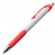 Pen met drukmechanisme en een rubberen grip - rood