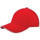 Heavy Brushed Cap Rood acc. Wit