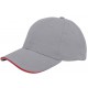 Brushed Twill Cap Grijs acc. Rood