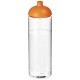 H2O Vibe 850 ml sportfles met koepeldeksel - Transparant/Oranje
