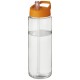 H2O Vibe 850 ml sportfles met tuitdeksel - Transparant/Oranje
