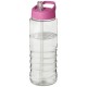 H2O Treble 750 ml sportfles met tuitdeksel - Transparant/Roze