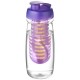 H2O Pulse® 600 ml sportfles en infuser met flipcapdeksel - Transparant/Paars