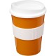 Americano® medio 300 ml beker met grip - Oranje,Wit