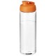 H2O Vibe 850 ml sportfles met kanteldeksel - Transparant/Oranje