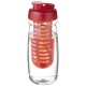 H2O Pulse® 600 ml sportfles en infuser met flipcapdeksel - Transparant/Rood