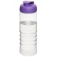 H2O Treble 750 ml sportfles met kanteldeksel - Transparant/Paars