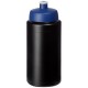 Baseline® Plus grip 500 ml sportfles met sportdeksel - Zwart/blauw