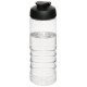 H2O Treble 750 ml sportfles met kanteldeksel - Transparant/Zwart