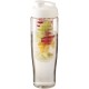 H2O Tempo® 700 ml sportfles en infuser met flipcapdeksel - Transparant,Wit