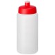 Baseline® Plus grip 500 ml sportfles met sportdeksel - Transparant/Rood