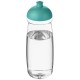 H2O Pulse® 600 ml bidon met koepeldeksel - Transparant/Aqua blauw