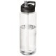 H2O Vibe 850 ml sportfles met tuitdeksel - Transparant/Zwart