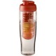 H2O Tempo® 700 ml sportfles en infuser met flipcapdeksel - Transparant,Oranje