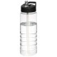H2O Treble 750 ml sportfles met tuitdeksel - Transparant/Zwart