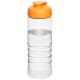 H2O Treble 750 ml sportfles met kanteldeksel - Transparant/Oranje