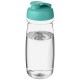 H2O Pulse® 600 ml sportfles met flipcapdeksel - Transparant/Aqua blauw