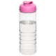 H2O Treble 750 ml sportfles met kanteldeksel - Transparant/Roze