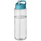 H2O Vibe 850 ml sportfles met tuitdeksel - Transparant/Aqua blauw