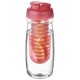 H2O Pulse® 600 ml sportfles en infuser met flipcapdeksel - Transparant/Roze