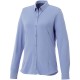 Bigelow piqué dames blouse met lange mouwen - Lichtblauw