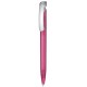 Kugelschreiber CLEAR FROZEN SILVER-magenta-pink TR/FR