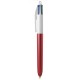 BIC® 4 Colours Glacé with Lanyard Red Glacé / White