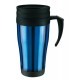 Plastic cup with lid, 400ml, blue