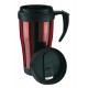 Plastic cup with lid, 400ml, red
