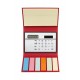 Memo pad with calculator,red