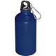Trinkflasche aus Metall mit Karabinerhaken, 500ml, dunkelblau