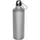 Trinkflasche aus Metall mit Karabinerhaken, 800ml, silbergrau