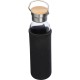 Glasflasche mit Neoprenüberzug, 600ml, schwarz