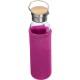 Glasflasche mit Neoprenüberzug, 600ml, pink