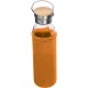 Glasflasche mit Neoprenüberzug, 600ml, orange