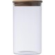 Dose aus Borosilikatglas mit Kiefernholzdeckel 1000ml, transparent