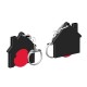 Winkelwagenmuntje 1-Euro in houder huis - rood/zwart