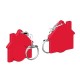 Winkelwagenmuntje 1-Euro in houder huis - rood/rood