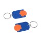 Winkelwagenmuntje 1-Euro in houder - oranje/blauw
