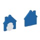 Winkelwagenmuntje 1-Euro in houder huis - wit/blauw