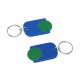 Winkelwagenmuntje 1-Euro in houder - groen/blauw