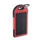 USB power bank met zonne energie lader - rood