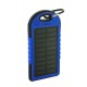USB power bank met zonne energie lader - blauw