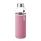 Drinkfles met neopreen tasje UTAH GLASS - roze