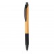 Bamboe & tarwestro pen, zwart - zwart