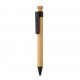 Bamboe pen met tarwestro clip - zwart