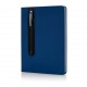 Standaard hardcover PU A5 notitieboek met stylus pen, blauw