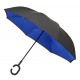 Inside Out paraplu, dubbeldoeks, windproof-zwart/blauw