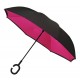 Inside Out paraplu, dubbeldoeks, windproof-zwart/roze