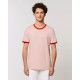 Uniseks T-shirt Ringer cream heather pink/bright red L